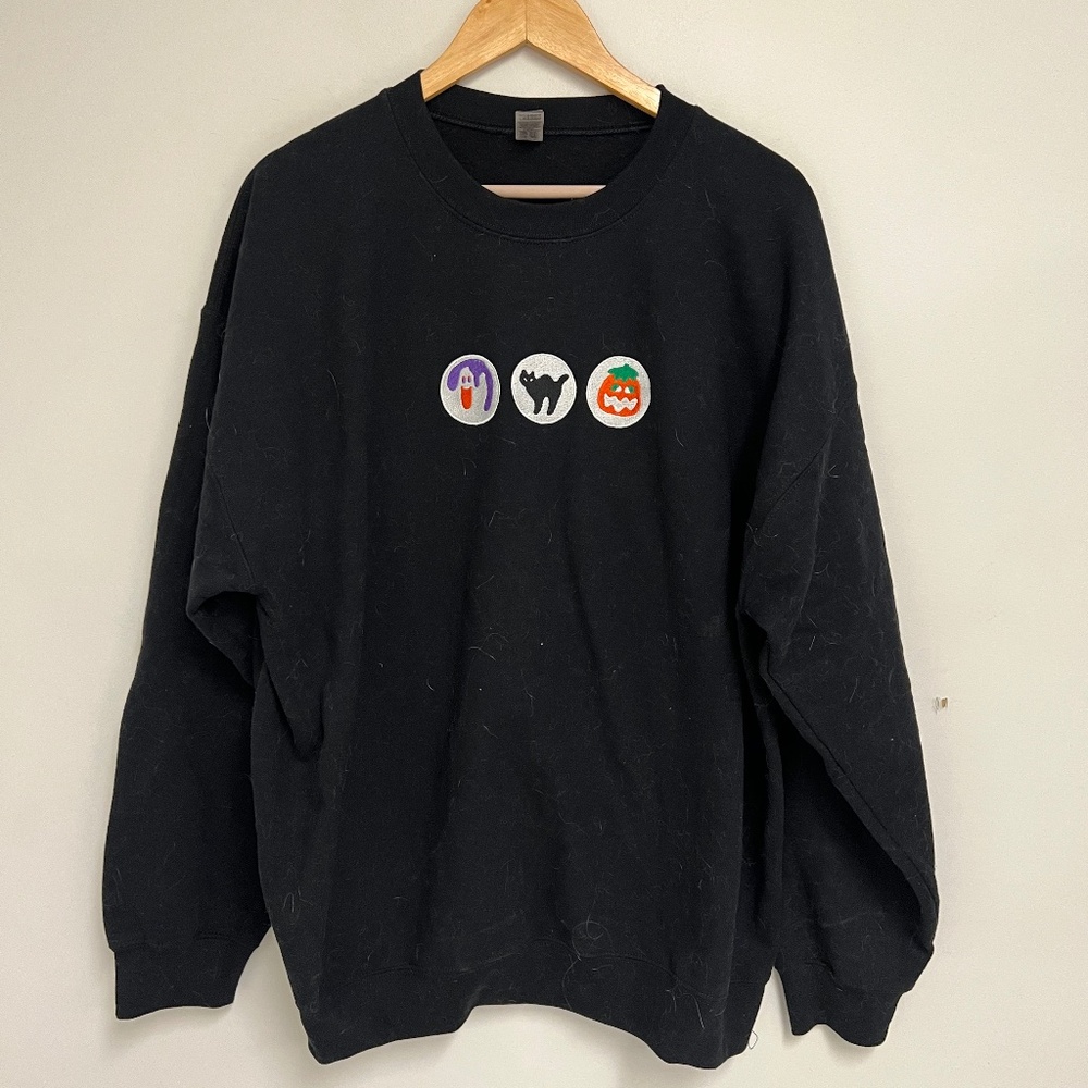halloween sugar cookies embroider sweatshirt